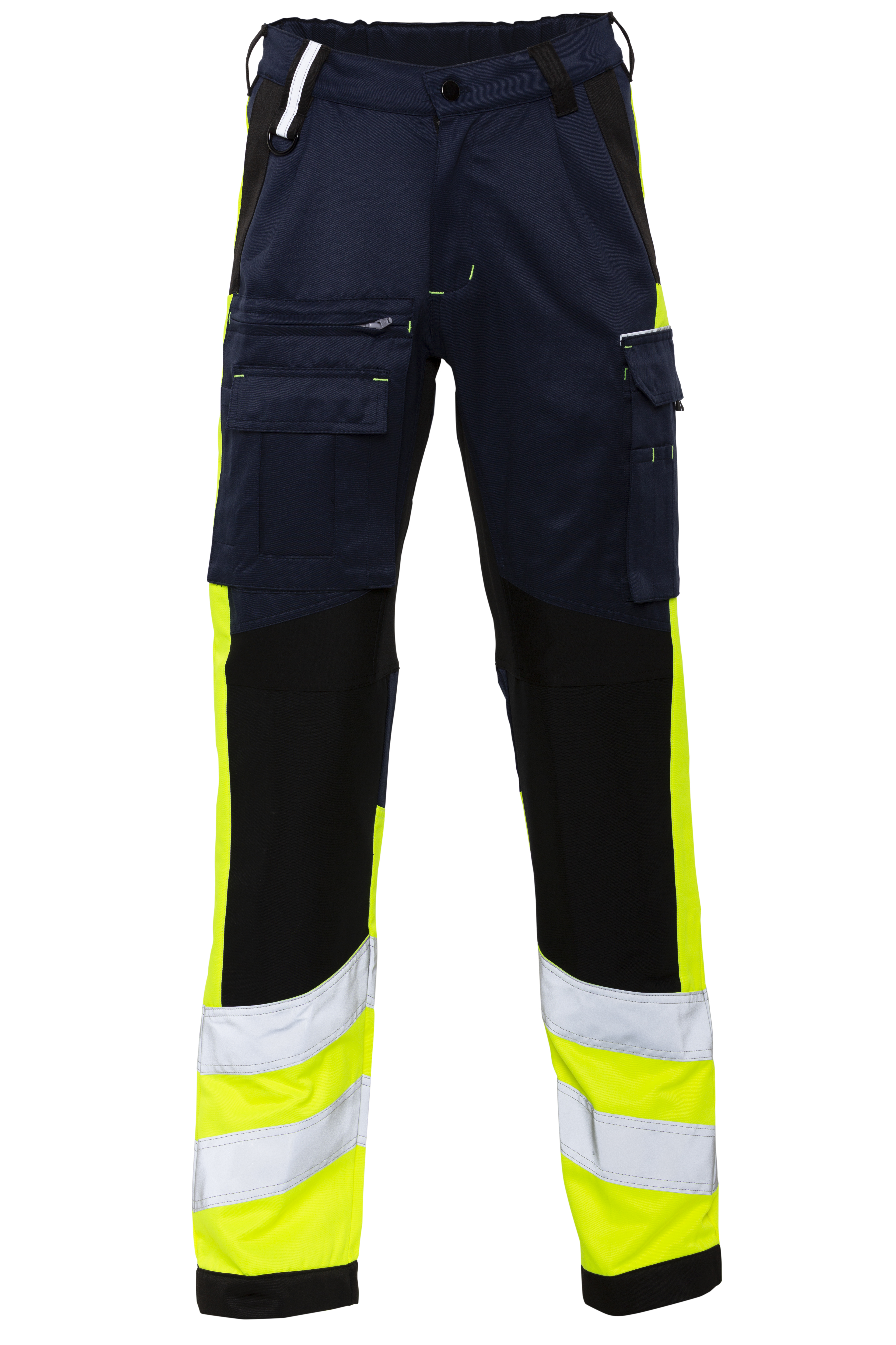 Rescuewear Unisex Hose Stretch HiVis Klasse 1 Marieneblau / Schwarz / Neon Gelb