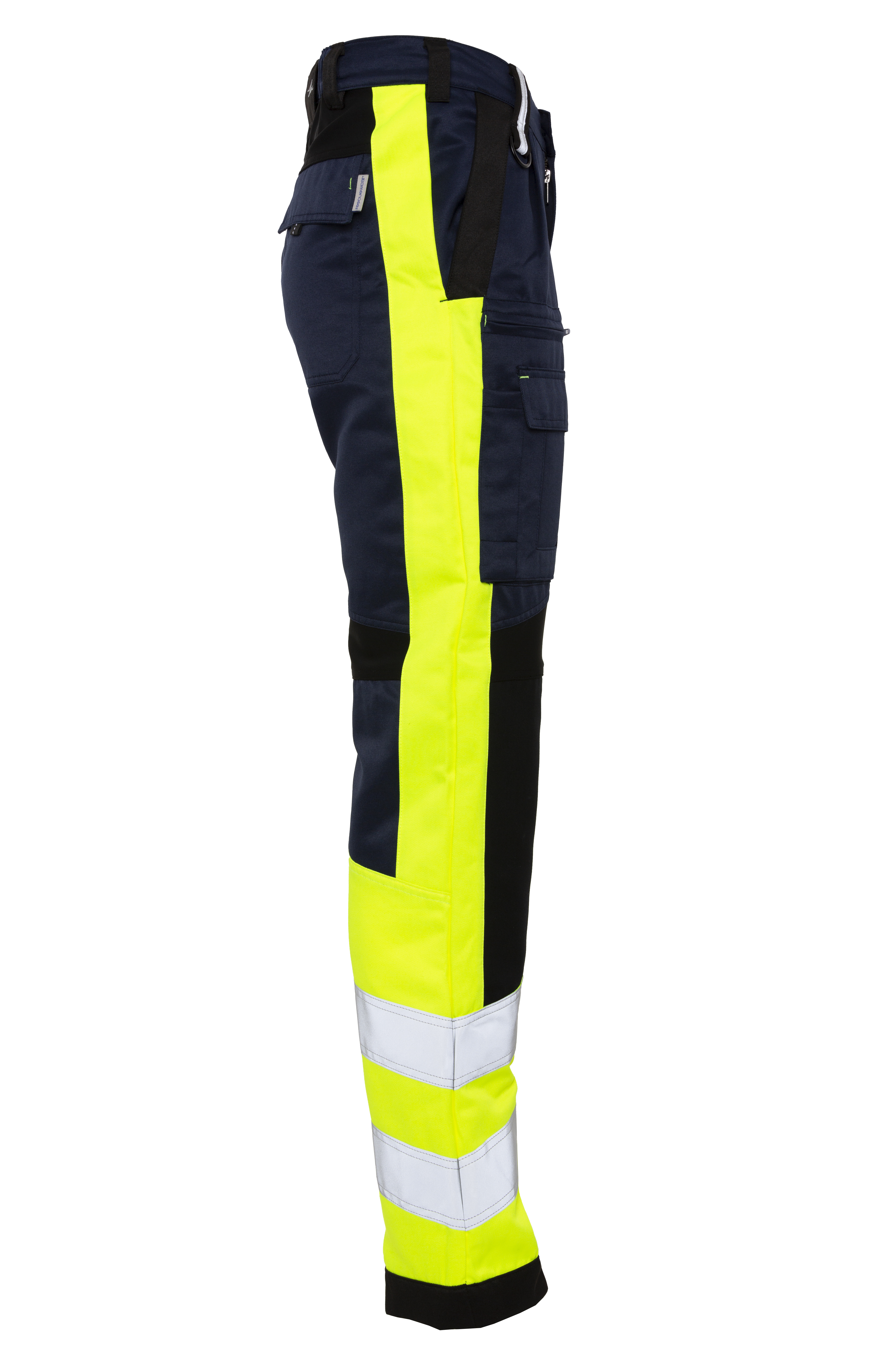 Rescuewear Unisex Hose Stretch HiVis Klasse 1 Marieneblau / Schwarz / Neon  Gelb | 28 | Arbeitshosen