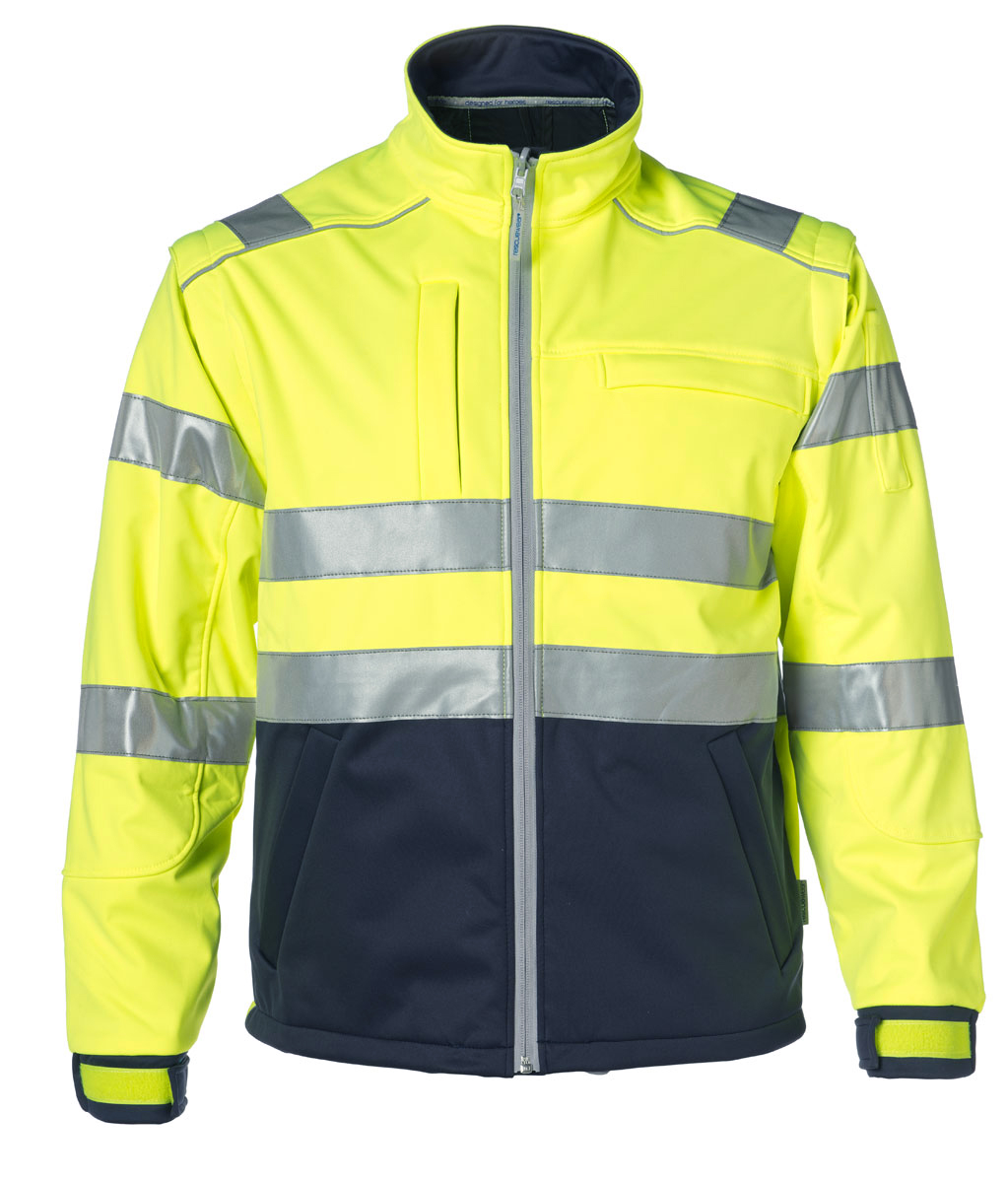 Softshell Jacke Marine / Fluor gelb
